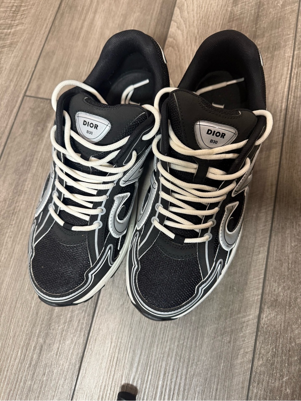 Dior Black, White & Gray Men’s Logo Panel Sneakers - Picture 2 of 11